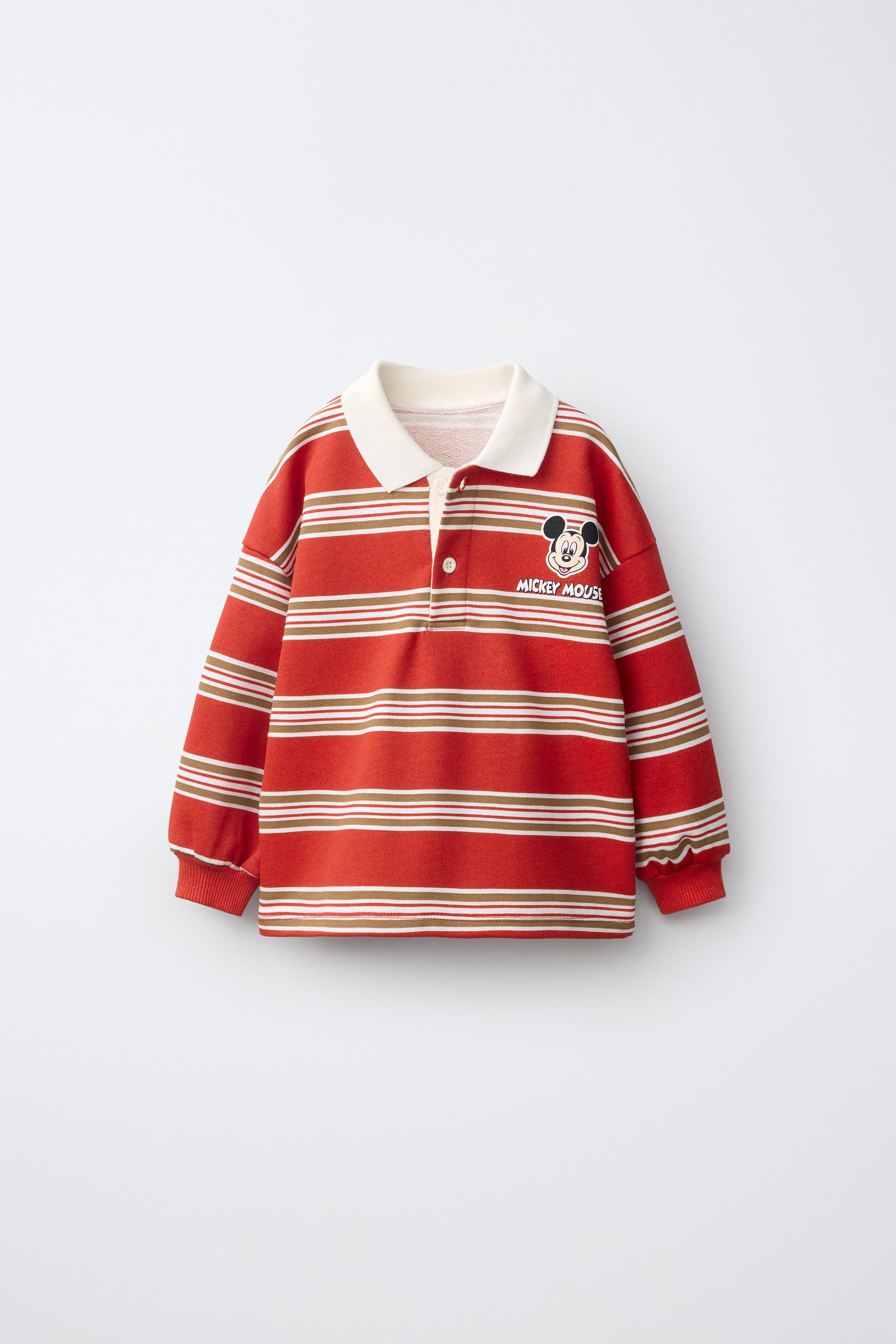 MICKEY MOUSE © DISNEY STRIPED POLO SWEATSHIRT